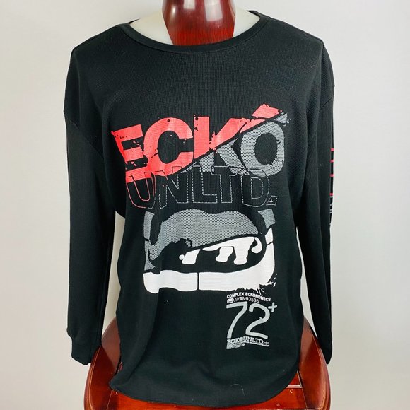Ecko Unltd Complex Eckonomics Black Thermal Shirt - Picture 2 of 10